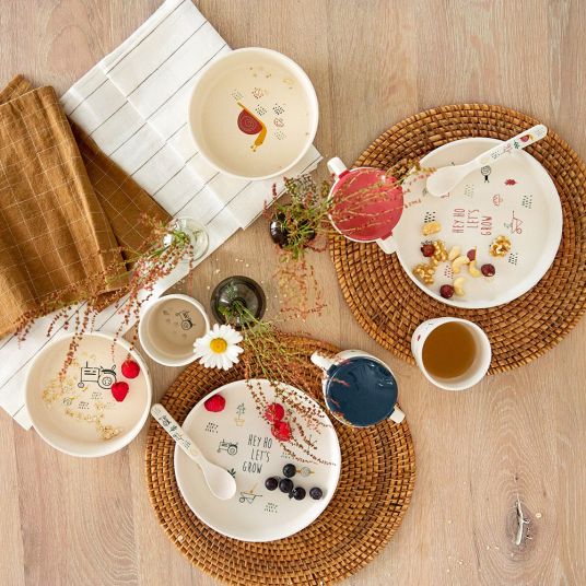 Lässig 4-piece tableware set bamboo - Garden Explorer Girls
