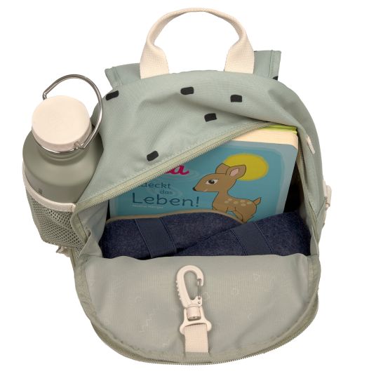 Lässig 5-tlg.Reise-Set - inkl. Trolley + Washbag + Rucksack + Lunchbox + Trinkflasche - Happy Prints - Light Olive