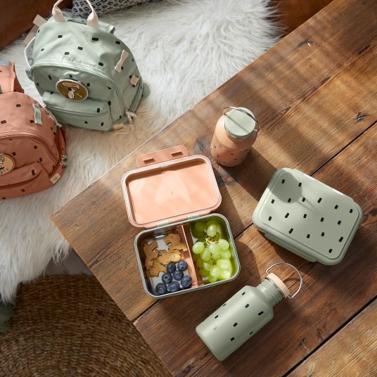 Lässig 5-tlg.Reise-Set - inkl. Trolley + Washbag + Rucksack + Lunchbox + Trinkflasche - Happy Prints - Light Olive