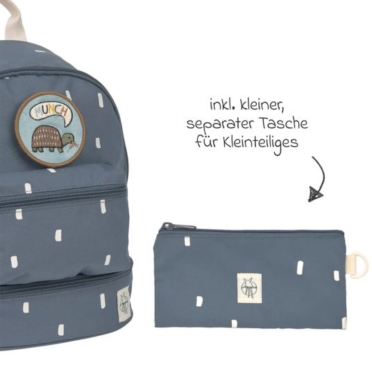 Lässig 5-piece travel set - incl. trolley + washbag + backpack + lunchbox + water bottle - Happy Prints - Midnight Blue