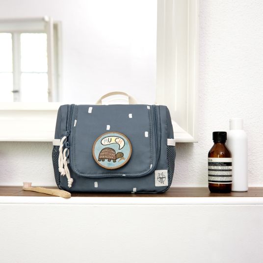 Lässig 5-piece travel set - incl. trolley + washbag + backpack + lunchbox + water bottle - Happy Prints - Midnight Blue