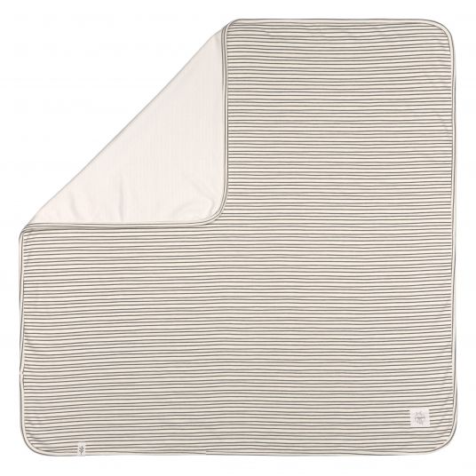 Lässig Coperta Baby Blanket Interlock 80 x 80 cm - Grigio a righe / Antracite