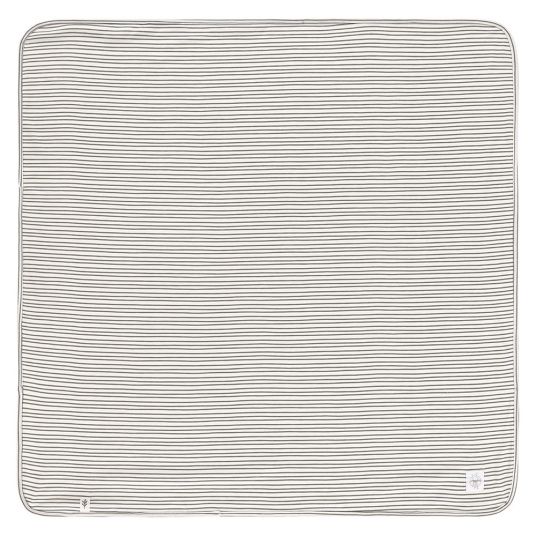 Lässig Baby Blanket Interlock Blanket 80 x 80 cm - Striped Grey / Anthracite