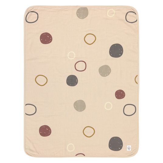 Lässig Babydecke Muselin Blanket GOTS 75 x 100 cm - Circles Offwhite
