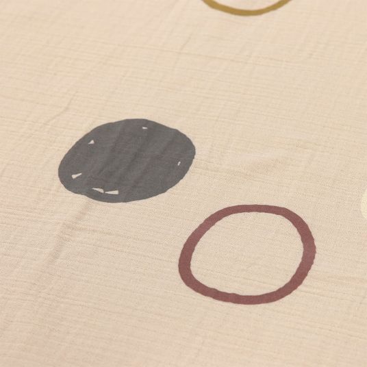 Lässig Baby blanket Muslin Blanket GOTS 75 x 100 cm - Circles Offwhite