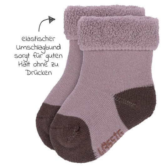 Lässig Baby socks 3-pack Newborn organic cotton - Tiny Farmer Lilac - size 12-14