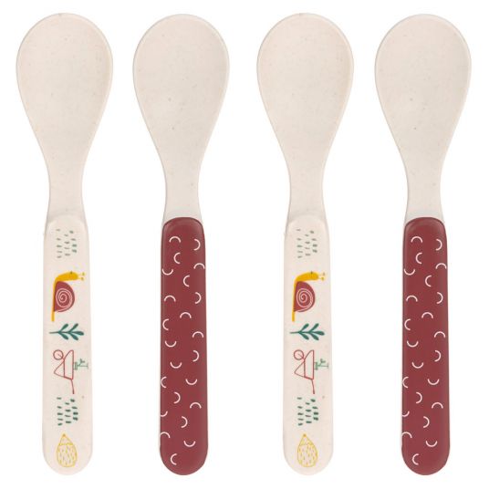 Lässig Bamboo spoons 4 pack - Garden Explorer Girls