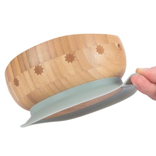 Lässig Wooden bamboo bowl with suction base - Little Chums Cat