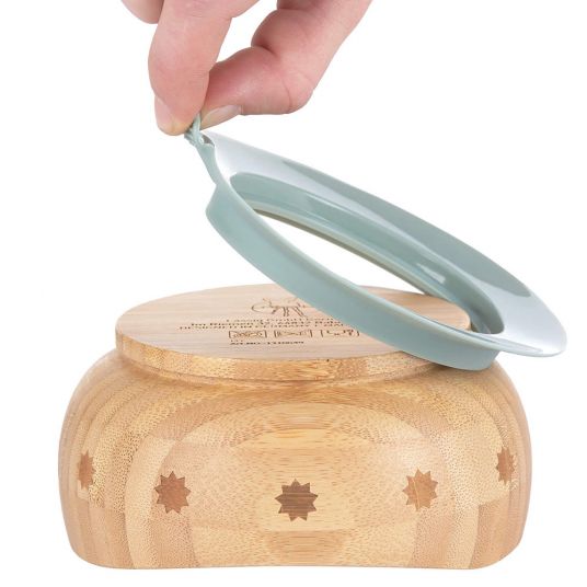 Lässig Wooden bamboo bowl with suction base - Little Chums Cat