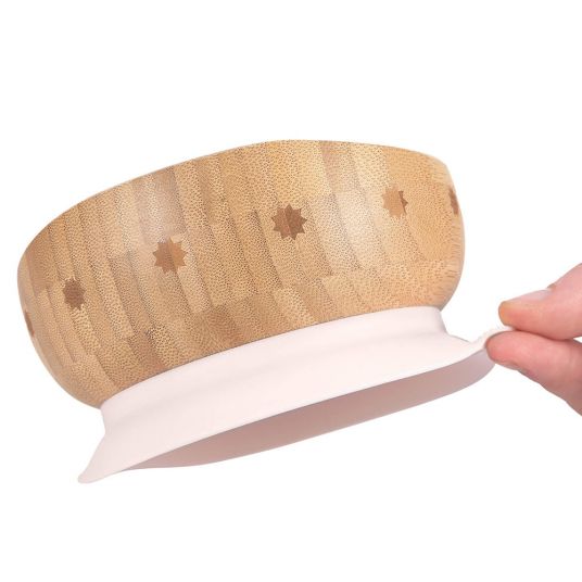 Lässig Bambus-Schale aus Holz mit Saugfuß - Little Chums Mouse