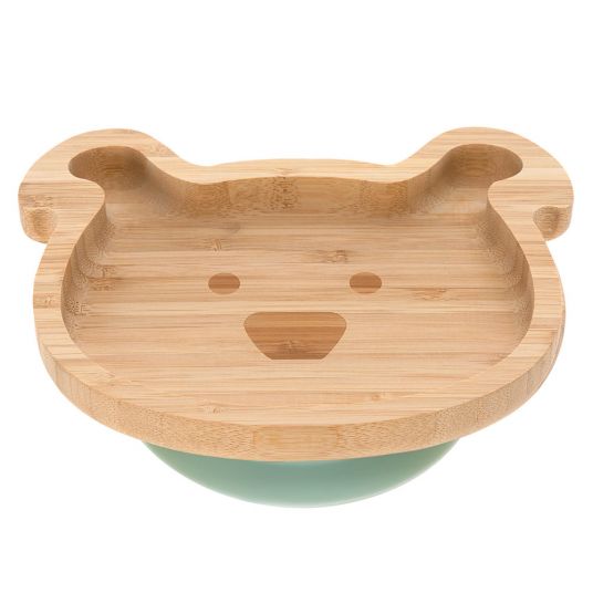 Lässig Wooden bamboo plate with suction base - Little Chums Dog