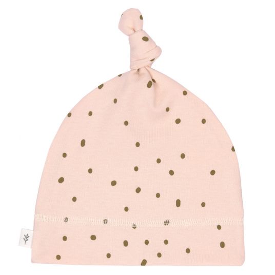Lässig Beanie-Mütze aus Bio-Baumwolle - Dots Powder Pink - Gr. 50/56