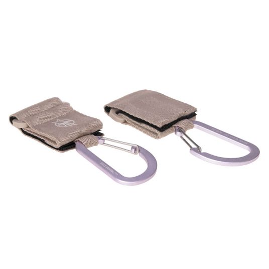 Lässig Fastening Straps 2 Pack Stroller Hooks for Diaper Bag - Beige