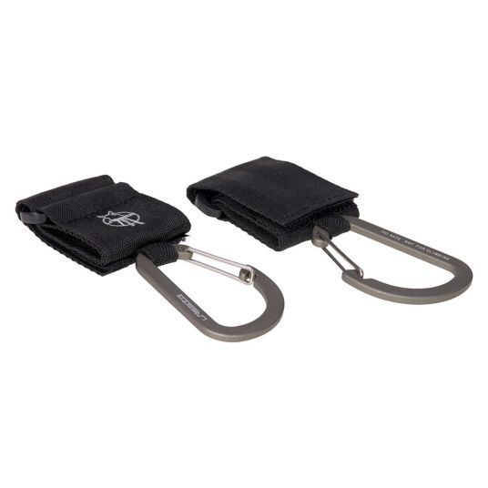 Lässig Fastening Straps 2 Pack Stroller Hooks for Diaper Bag - Black
