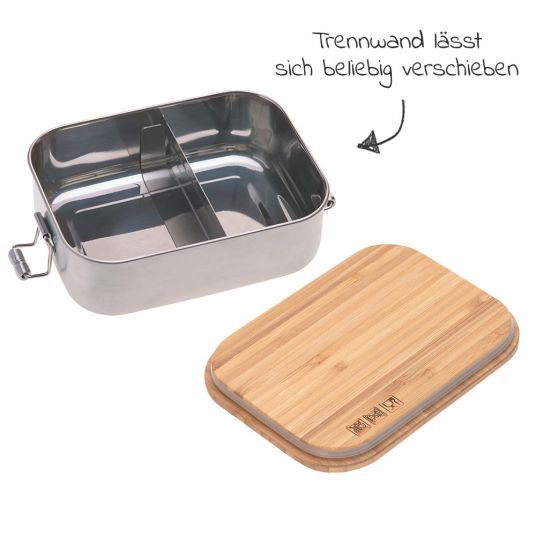 Lässig Brotdose Lunchbox Stainless Steel Bamboo - Adventure