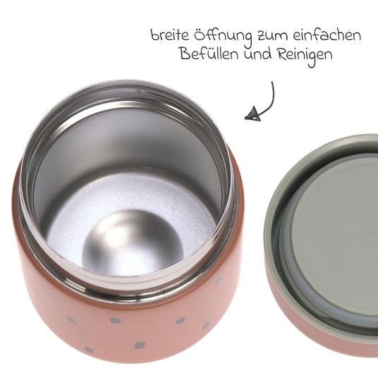 Lässig Stainless steel container Food Jar - Happy Prints - Caramel