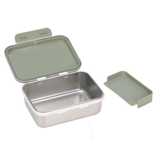 Lässig Stainless steel lunch box - Happy Prints - Light Olive