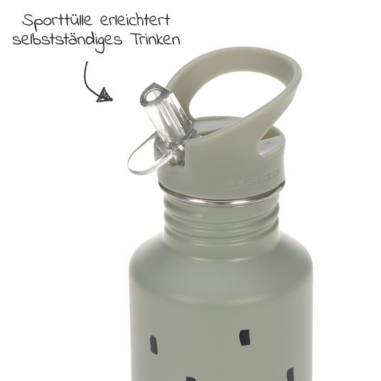 Lässig Edelstahl-Trinkflasche 500 ml - Happy Prints - Light Olive