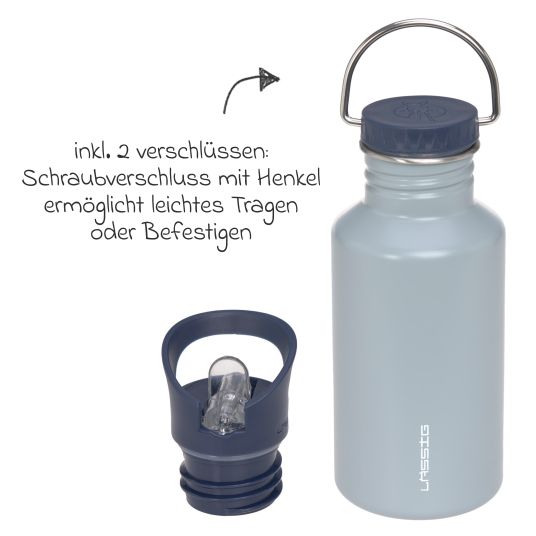 Lässig Edelstahl-Trinkflasche 500 ml - Light Blue