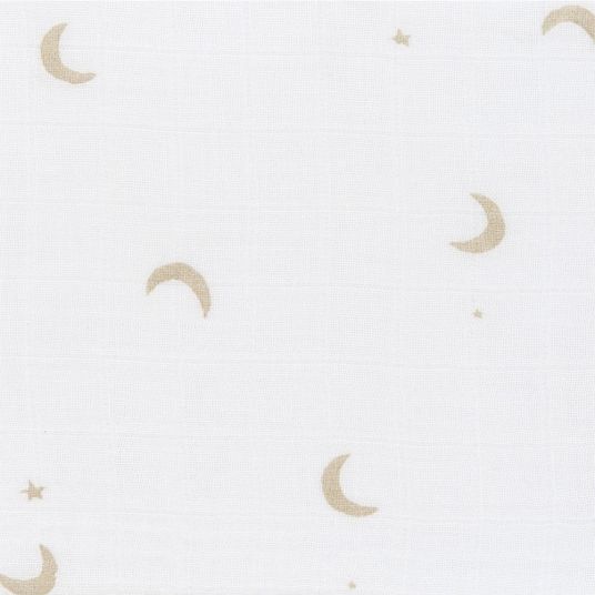 Lässig Einschlag- & Mulltuch 2er Pack Heavenly Soft - Bambus 120 x 120 cm - Stars & Moon - Gold
