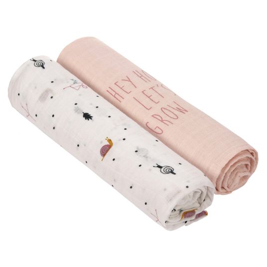 Lässig Wrap & muslin cloth 2-pack Heavenly Soft Swaddle XL - Bamboo 120 x 120 cm - Garden Explorer Girls