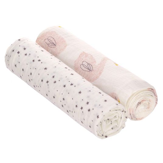 Lässig Wrap & muslin cloth 2-pack Heavenly Soft Swaddle XL - Bamboo 120 x 120 cm - Little Water Swan