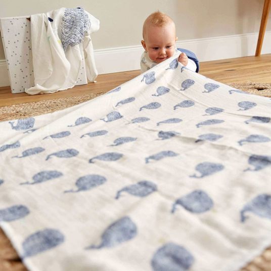 Lässig Wrap & muslin cloth 2-pack Heavenly Soft Swaddle XL - Bamboo 120 x 120 cm - Little Water Whale