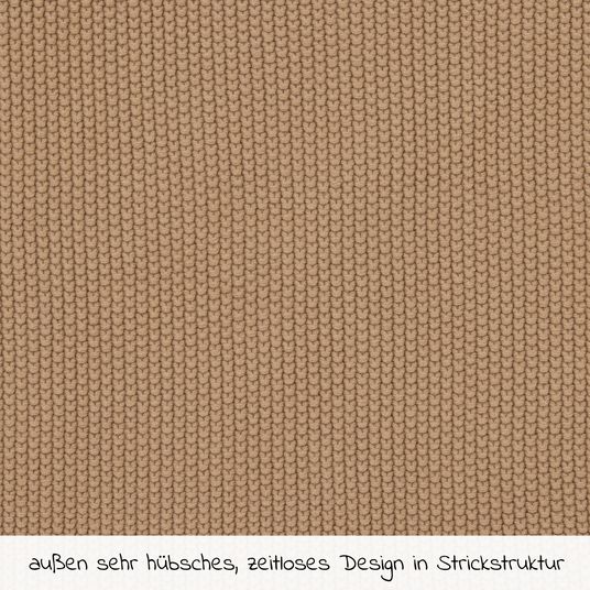 Lässig Coperta a maglia per seggiolino auto in cotone biologico 78 x 78 cm - Sabbia