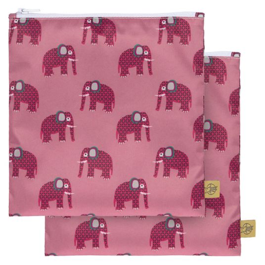 Lässig Frühstücksbeutel 2er Pack Snack Bag - Wildlife Elephant