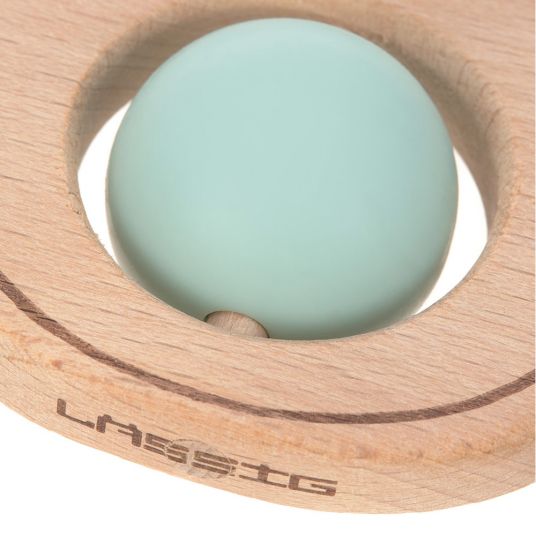 Lässig Gripping & teething ring made of wood with silicone ball - Little Chums Dog