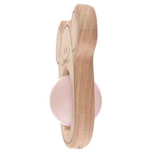 Lässig Gripping & teething ring made of wood with silicone ball - Little Chums Mouse
