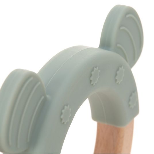 Lässig Wood and silicone grasping & teething ring - Little Chums Cat