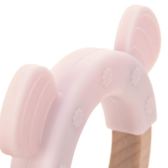 Lässig Wood and silicone grasping & teething ring - Little Chums Mouse