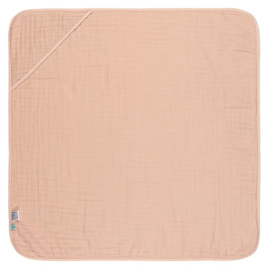Lässig Asciugamano in mussola con cappuccio 90 x 90 cm - Rosa chiaro