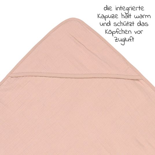 Lässig Hooded towel Muslin 90 x 90 cm - Powder Pink