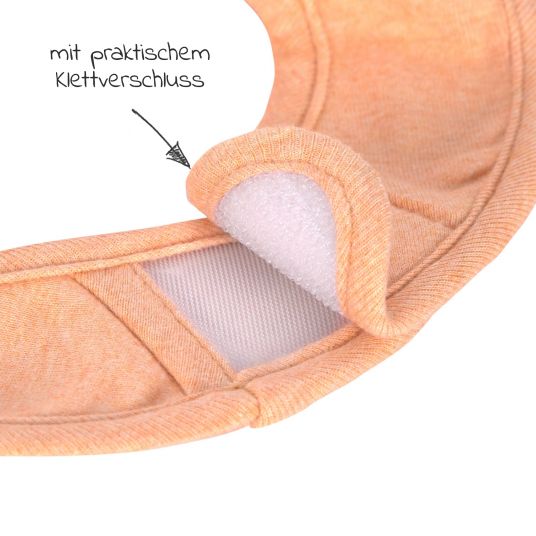 Lässig Velcro bib 3-pack Newborn Bib made from organic cotton - Apricot / Light Grey / Nature Melange