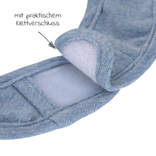 Lässig Velcro bib 3-pack Newborn Bib made from organic cotton - Blue / Light Grey / Nature Melange