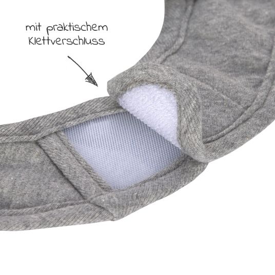 Lässig Velcro bib 3-pack Newborn Bib made from organic cotton - Dark Grey / Light Grey / Nature Melange