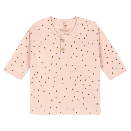 Lässig Camicia a maniche lunghe in cotone organico - Dots Powder Pink - Taglia 74/80
