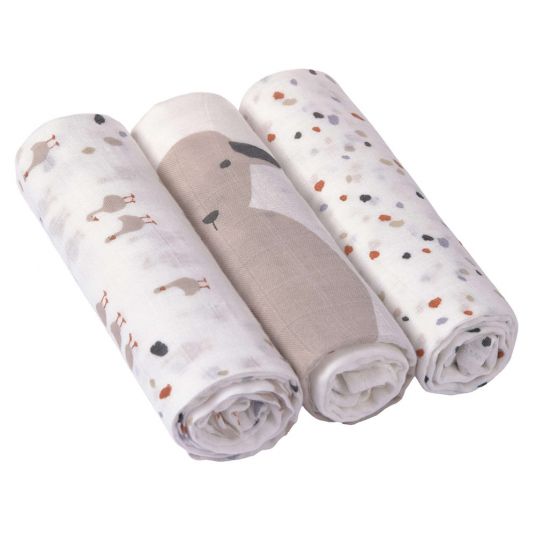 Lässig Gauze cloth 3-pack Heavenly Soft Swaddle L - Bamboo 80 x 80 cm - Tiny Farmer - Speckles