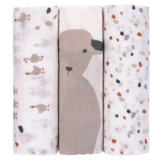 Lässig Gauze cloth 3-pack Heavenly Soft Swaddle L - Bamboo 80 x 80 cm - Tiny Farmer - Speckles