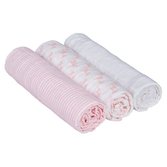 Lässig Gauze cloth 3 pack Lela 85 x 85 cm - Pink