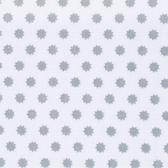 Lässig Coperta Swaddle & Burp 3 Pack L 85 x 85 cm - Little Chums Stars - Bianco