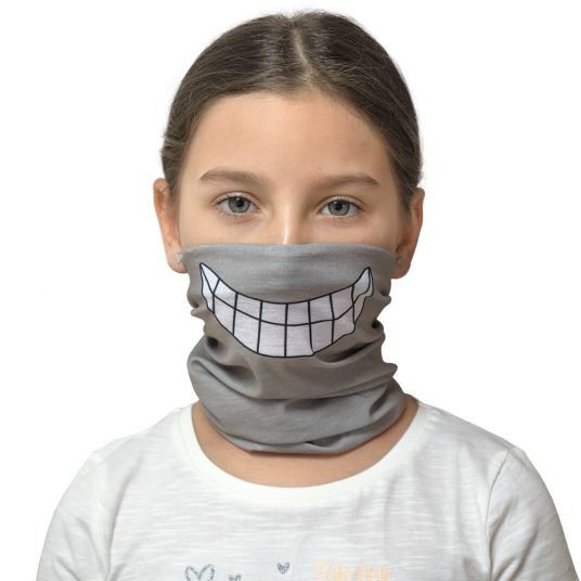 Lässig Multifunctional scarf Flexi-Loop Kids - Smile - Grey