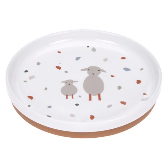 Lässig Porcelain plate non-slip - Tiny Farmer - Sheep & Goose