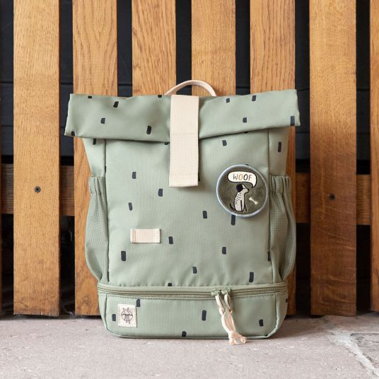 Lässig Rucksack Mini Rolltop Backpack - Happy Prints - Light Olive
