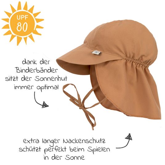 Lässig Schirmmütze mit Nackenschutz LSF Sun Protection Flap Hat - Caramel - Gr. 43/45