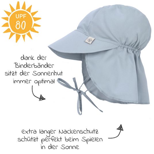 Lässig Peaked cap with neck protection SPF Sun Protection Flap Hat - Light Blue - Size 43/45