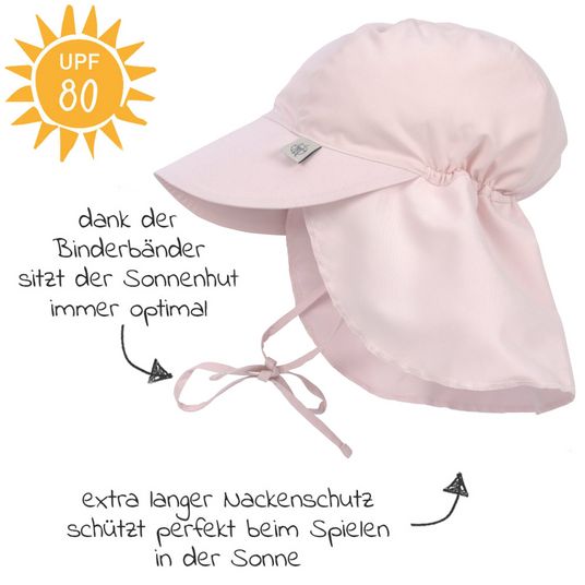Lässig Peaked cap with neck protection SPF Sun Protection Flap Hat - Light Pink - Size 43/45