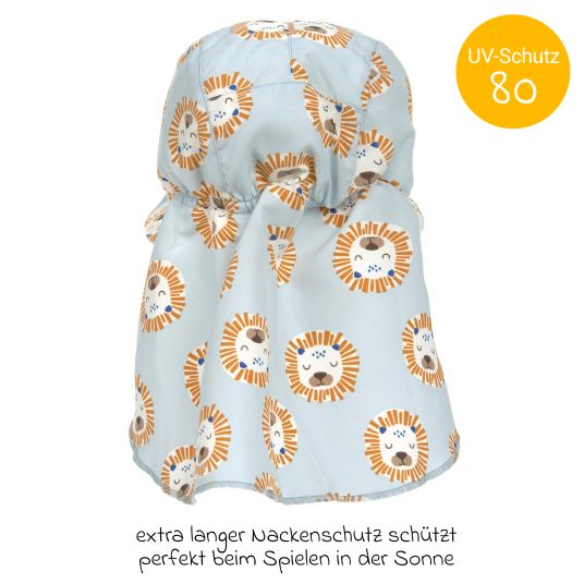 Lässig Schirmmütze mit Nackenschutz LSF Sun Protection Flap Hat - Lion Powder Blue - Gr. 43/45